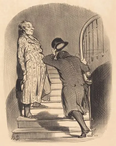Un Locataire qui paie exactement son terme, by Honoré Daumier