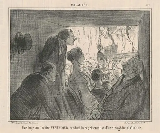 Un loge au théâtre VENTADOUR..., by Honoré Daumier