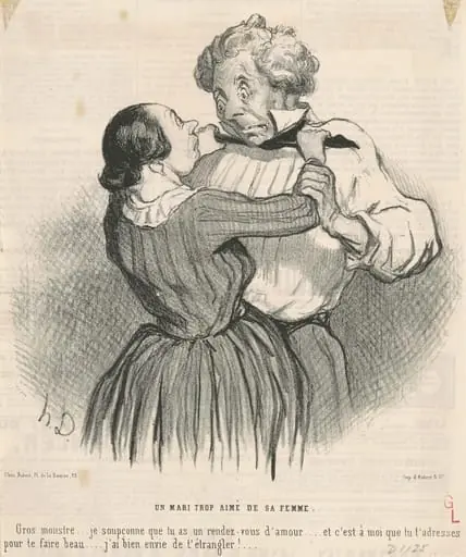 Un mari trop aimé de sa femme, by Honoré Daumier