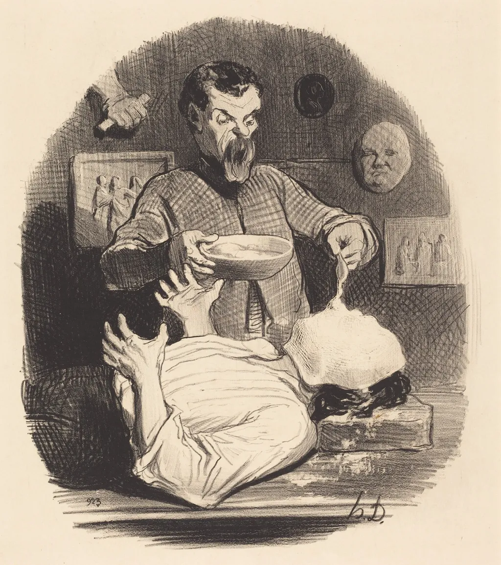 Un Monsieur qui veut se donner la satisfaction..., by Honoré Daumier, ink, 1846
