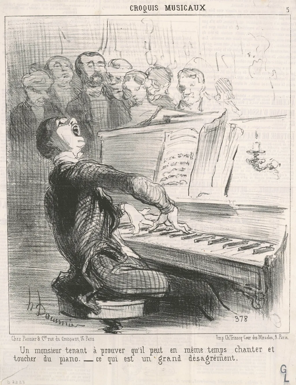Un Monsieur tenant à prouver qu'il peut..., by Honoré Daumier, ink, 1852