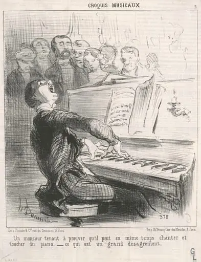Un Monsieur tenant à prouver qu'il peut..., by Honoré Daumier