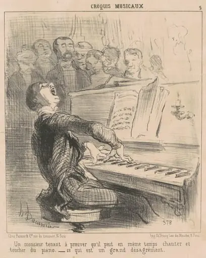 Un monsieur tenant a prouver qu'il peut ..., by Honoré Daumier