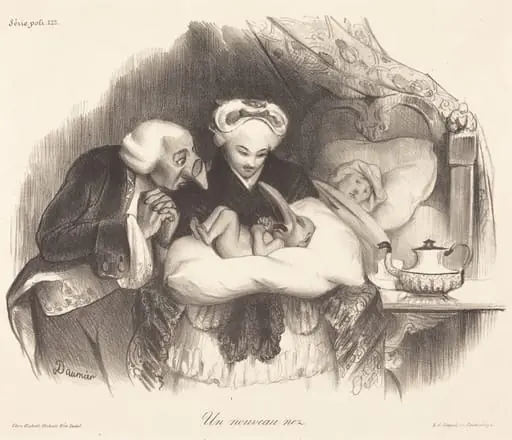 Un nouveau nez, by Honoré Daumier
