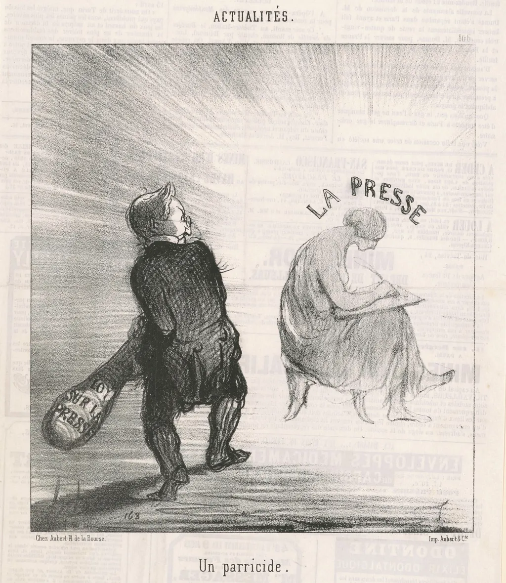 Un parricide, by Honoré Daumier, ink, 1850