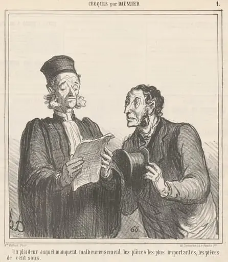 Un plaideur auquel manquent ..., by Honoré Daumier