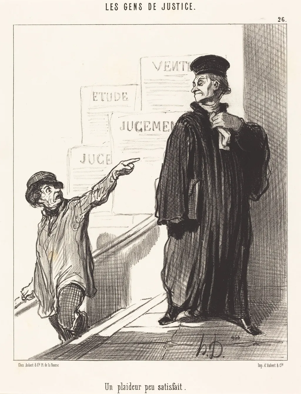 Un Plaideur peu satisfait, by Honoré Daumier, ink, 1846