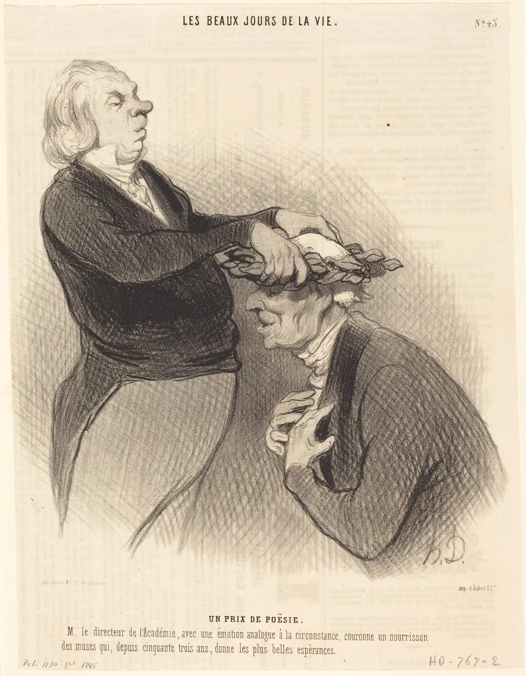 Un Prix de poésie, by Honoré Daumier, ink, 1845