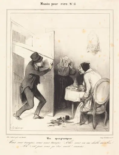 Un quiproquo - Vous vous trompez... allez... au diable..., by Honoré Daumier