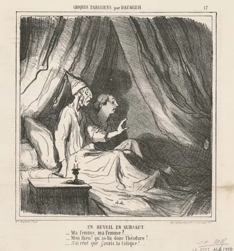 Un réveil en sursaut, by Honoré Daumier