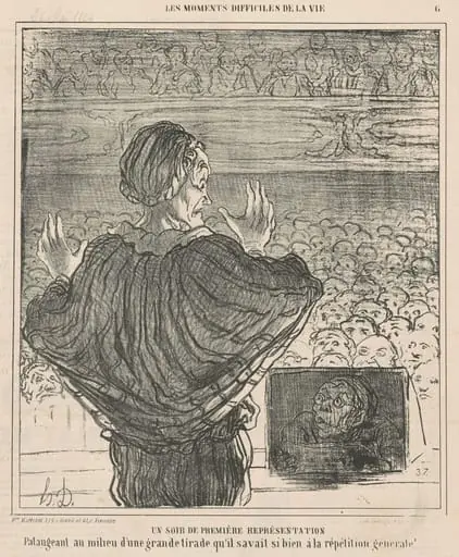 Un soir de première représentation, by Honoré Daumier