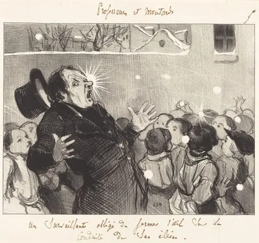 Un Surveillant obligé de fermer l'oeil..., by Honoré Daumier