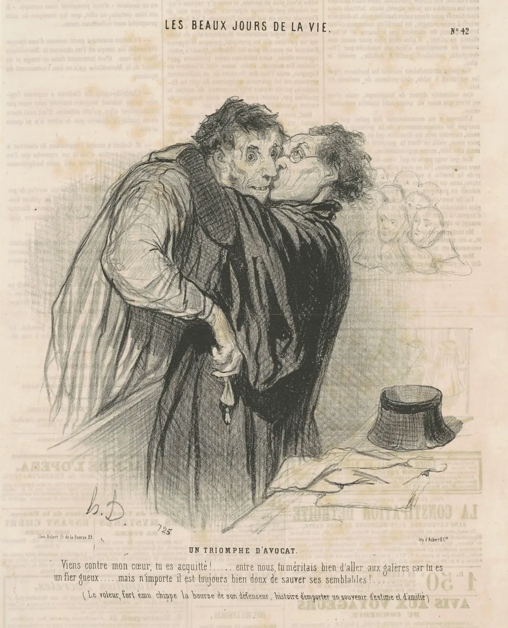 Un triomphe d'avocat, by Honoré Daumier, ink, 1845