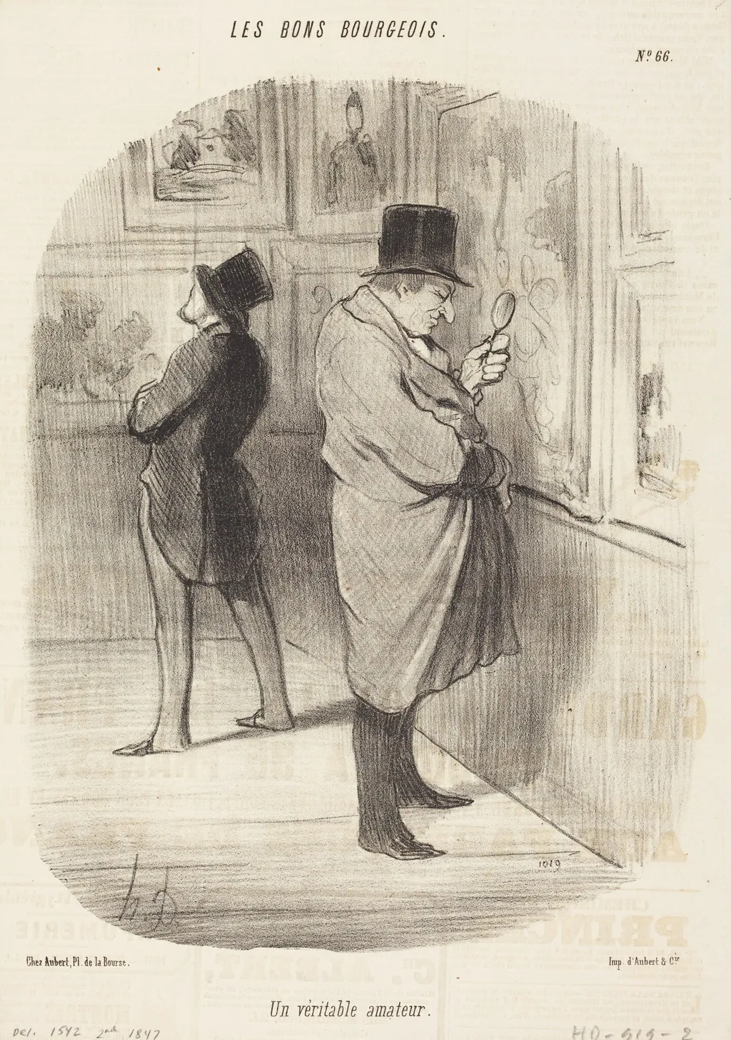 Un Veritable amateur, by Honoré Daumier, ink, 1847