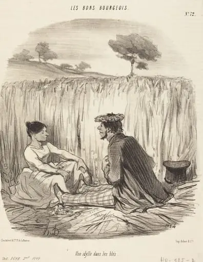 Une Idylle dans les blés, by Honoré Daumier