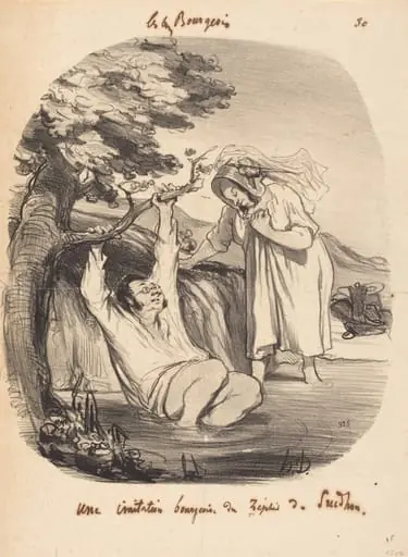 Une Imitation bourgeoise du Zéphir de Prudhon, by Honoré Daumier