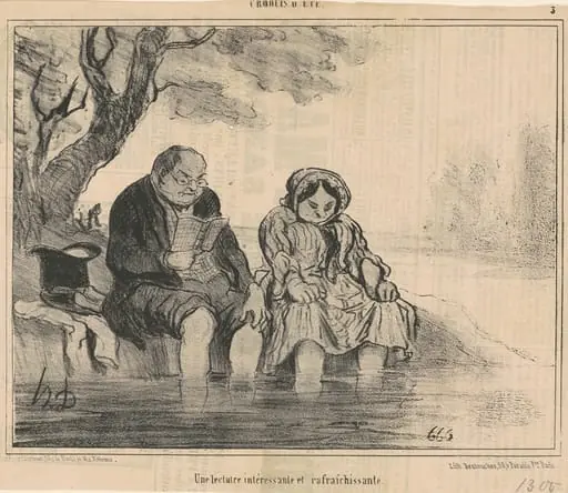 Une lecture intéressante et rafraichissante, by Honoré Daumier