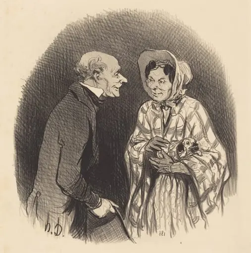 Une Nouvelle connaissance, by Honoré Daumier
