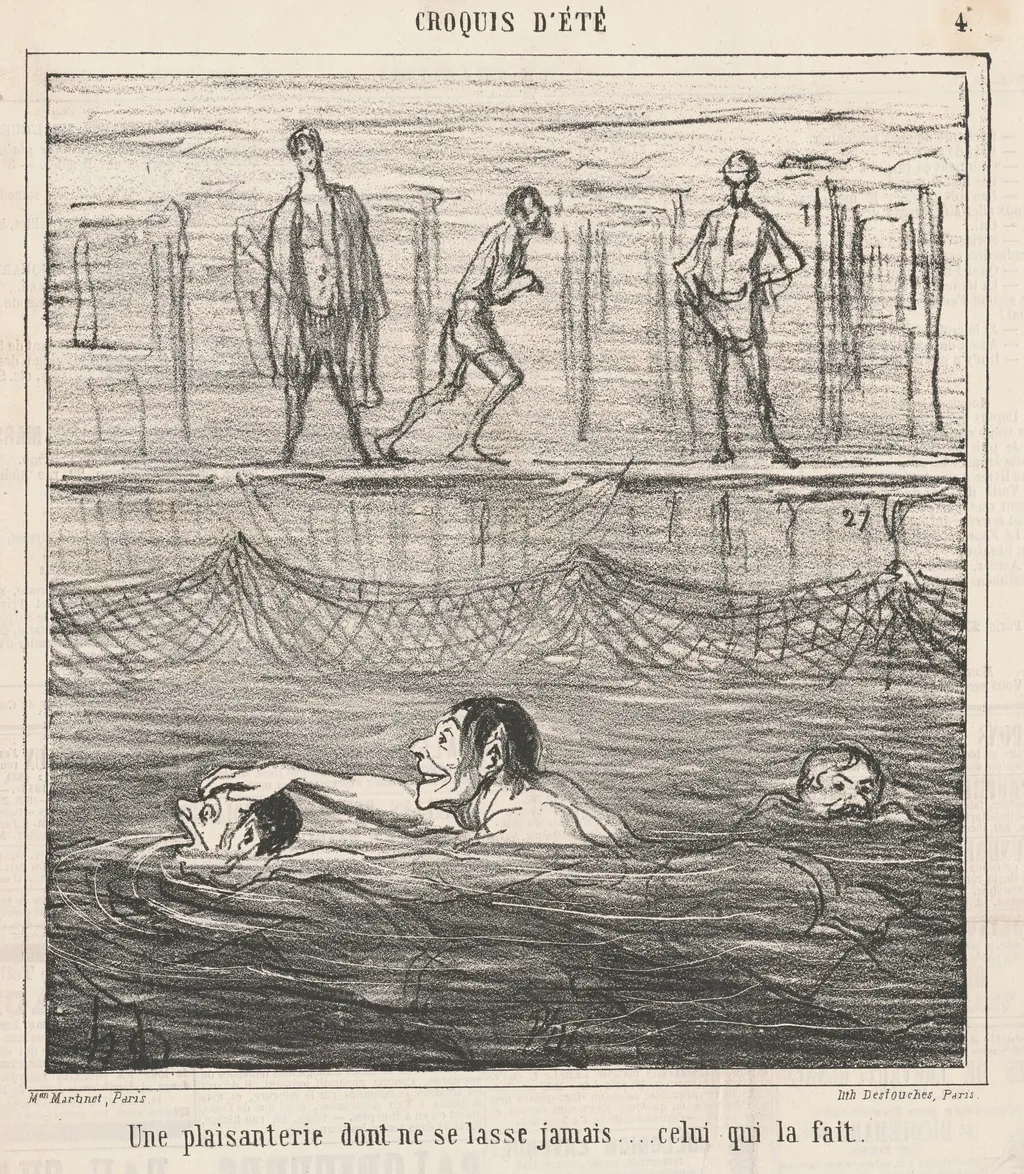 Une plaisanterie dont ne se lasse ..., by Honoré Daumier, ink, 1865