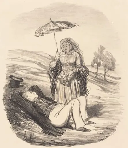 Une Promenade conjugale, by Honoré Daumier