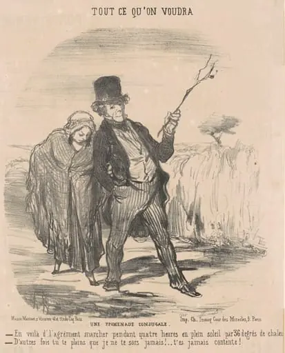Une promenade conjugale, by Honoré Daumier