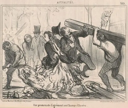 Une promenade d'argrément aux Champs-Elysées, by Honoré Daumier