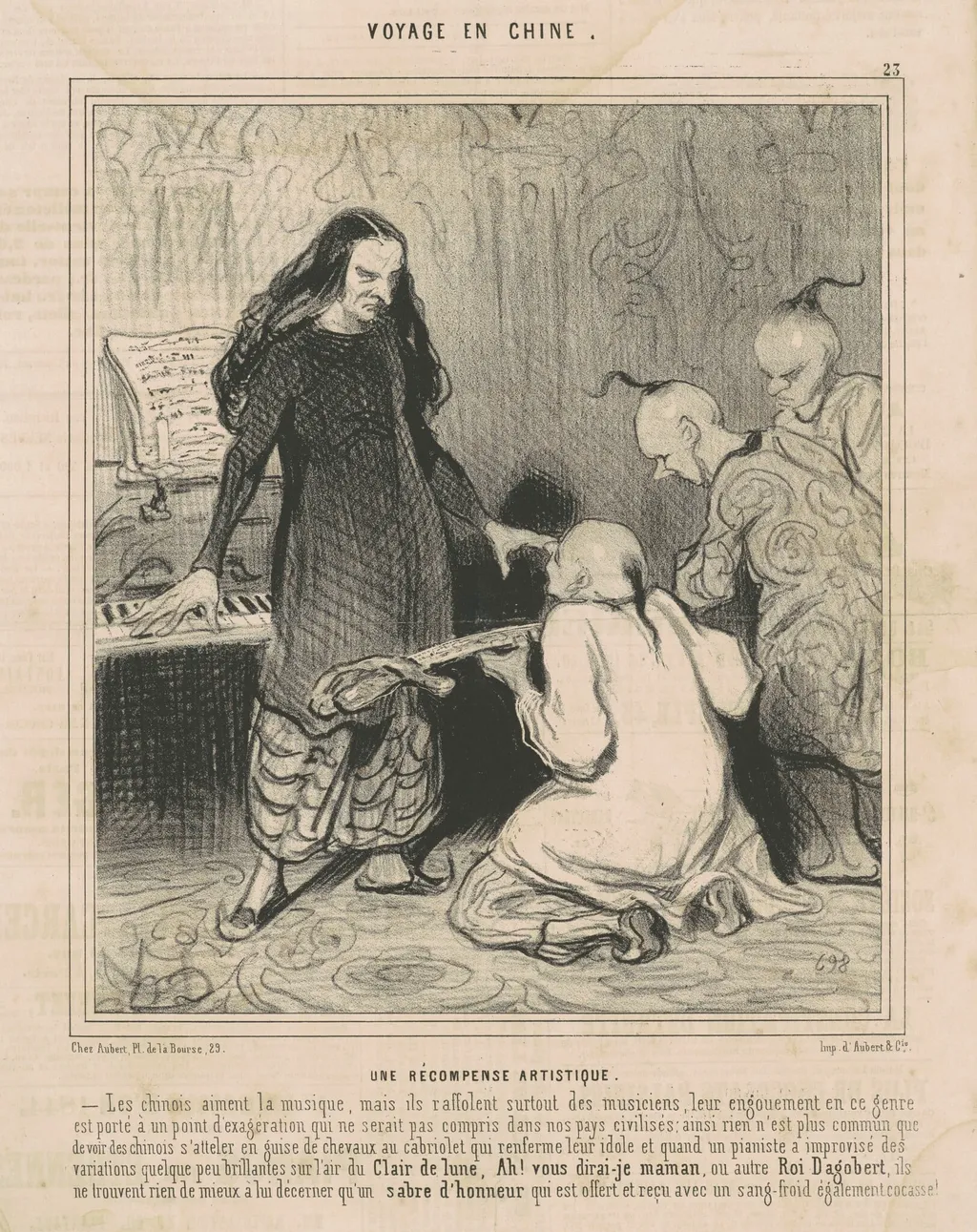 Une récompense artistique, by Honoré Daumier, ink, 1844