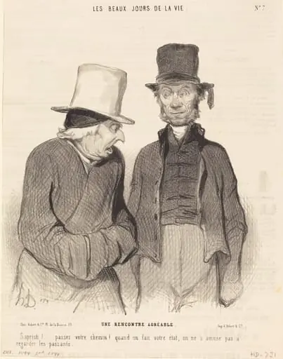 Une Rencontre agréable, by Honoré Daumier