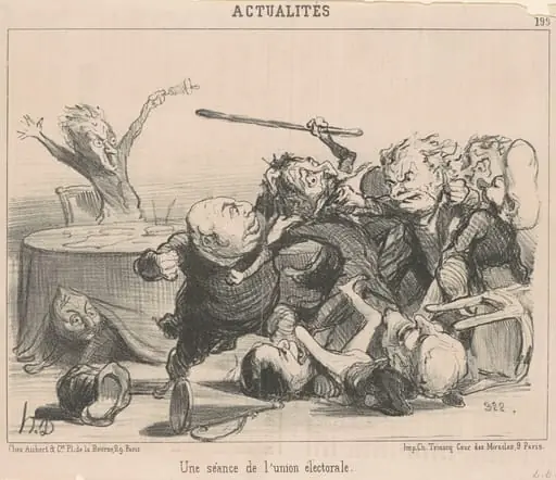 Une séance de l'union électorale, by Honoré Daumier