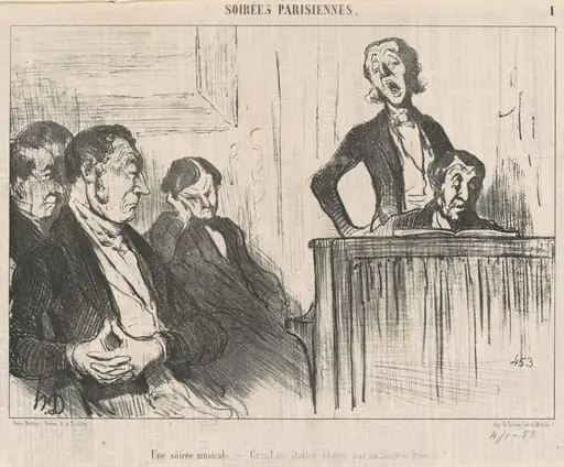 Une soirées musicale, by Honoré Daumier