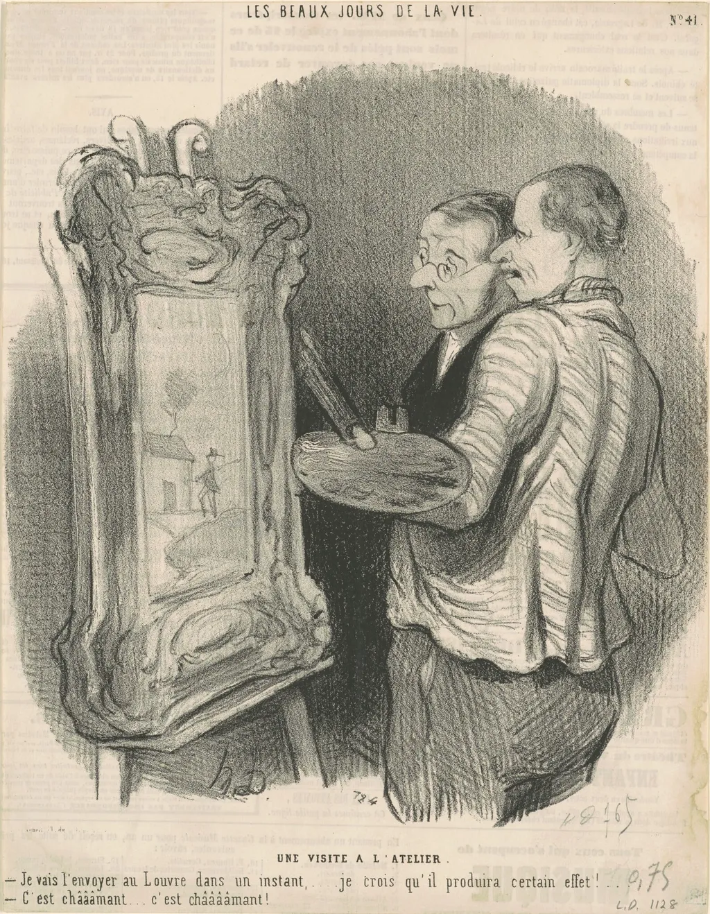 Une visite a l'atelier, by Honoré Daumier, ink, 1864