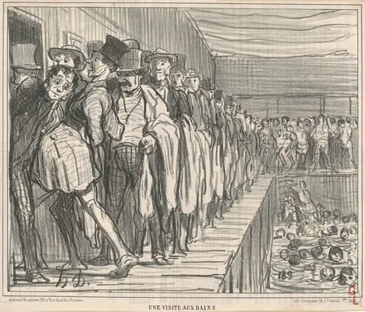 Une visite aux bains, by Honoré Daumier