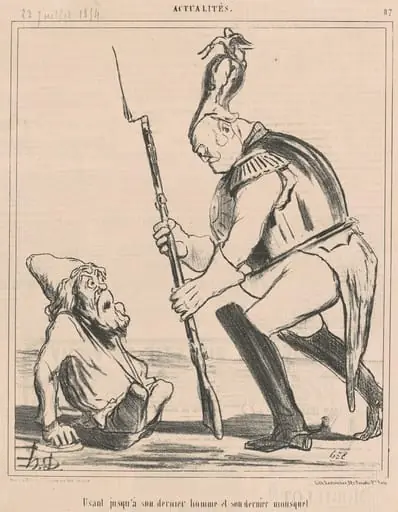 Usant jusqu'a son dernier homme ..., by Honoré Daumier