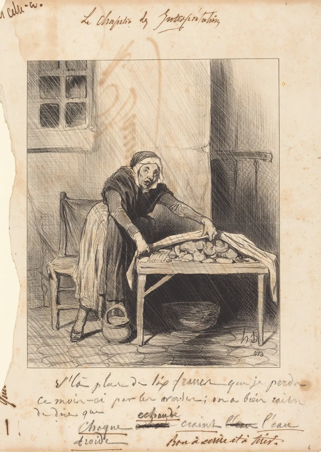 V'la plus de six francs que je perds..., by Honoré Daumier, ink, 1843