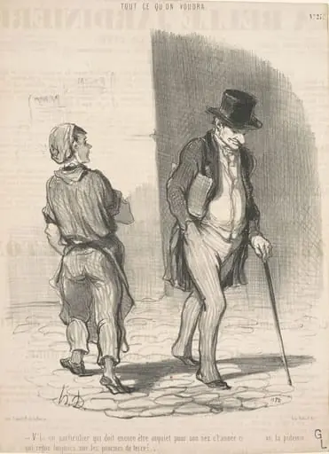 V'la un particulier qui doit ...être inquiet ..., by Honoré Daumier
