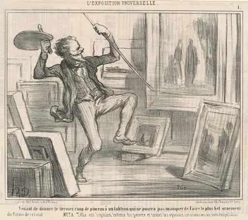 Venant de donner le dernier coup de pinceau ..., by Honoré Daumier
