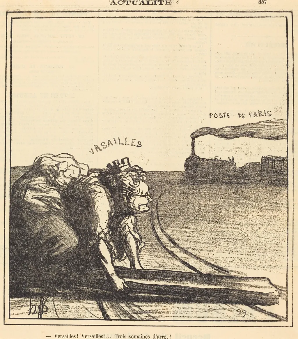 Versailles!... Trois semaines d'arrêt!, by Honoré Daumier, 1871
