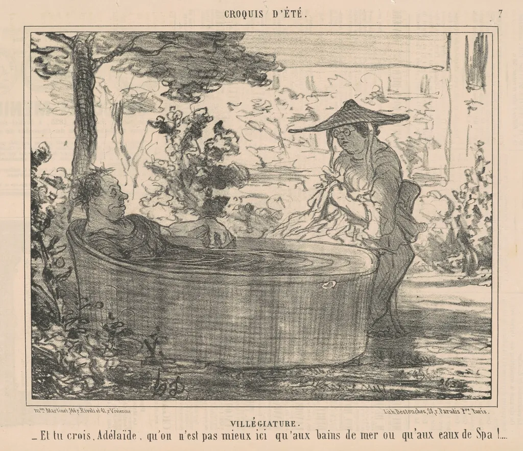 Villégiature, by Honoré Daumier, ink, 1858