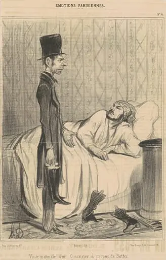 Visite matinale d'un créancier, by Honoré Daumier