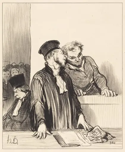 Voila le ministère public qui vous dit des choses... désagréables..., by Honoré Daumier