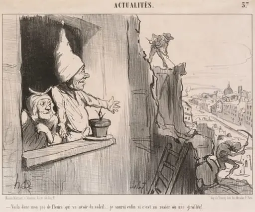 Voila... mon pot de fleurs... va avoir du soleil..., by Honoré Daumier