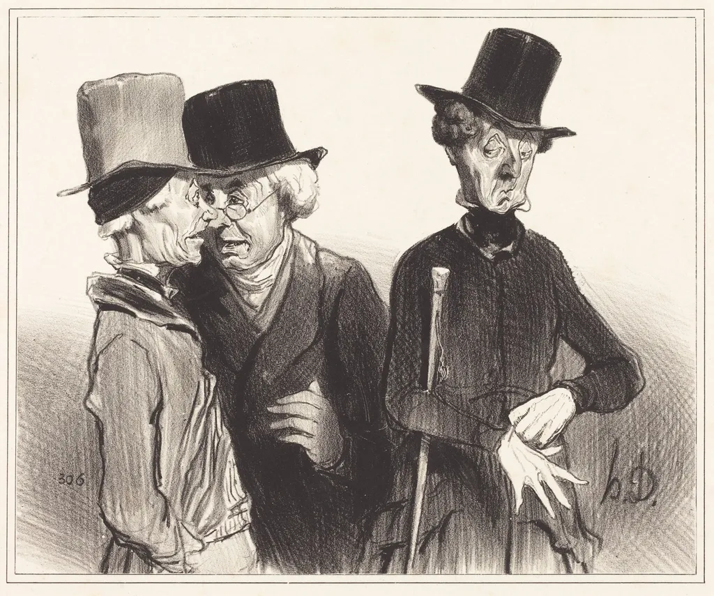 Voila! t'es devenu rentier, moi médecin, lui..., by Honoré Daumier, ink, 1841