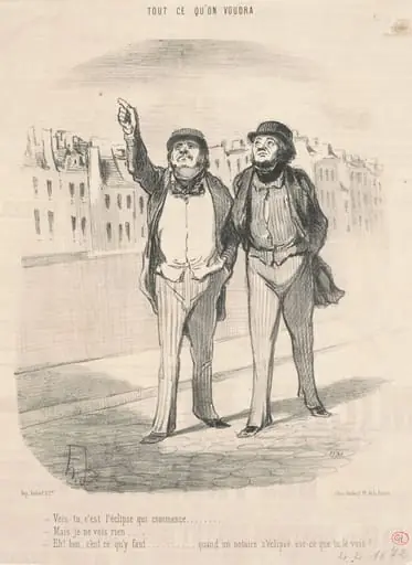 Vois-tu, c'est l'éclipse qui commence ..., by Honoré Daumier