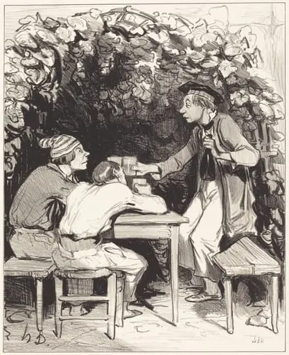 Vois-tu, mon ami... il n'y a que deux élemens... du bonheur..., by Honoré Daumier