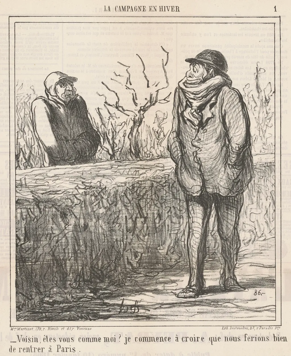 Voisin, êtes-vous comme moi? ..., by Honoré Daumier, ink, 1865