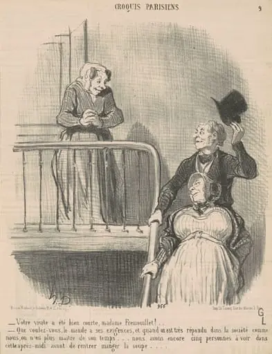 Votre visite a été bien courte ..., by Honoré Daumier