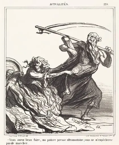 Vous aurez beau faire, ma pauvre presse..., by Honoré Daumier