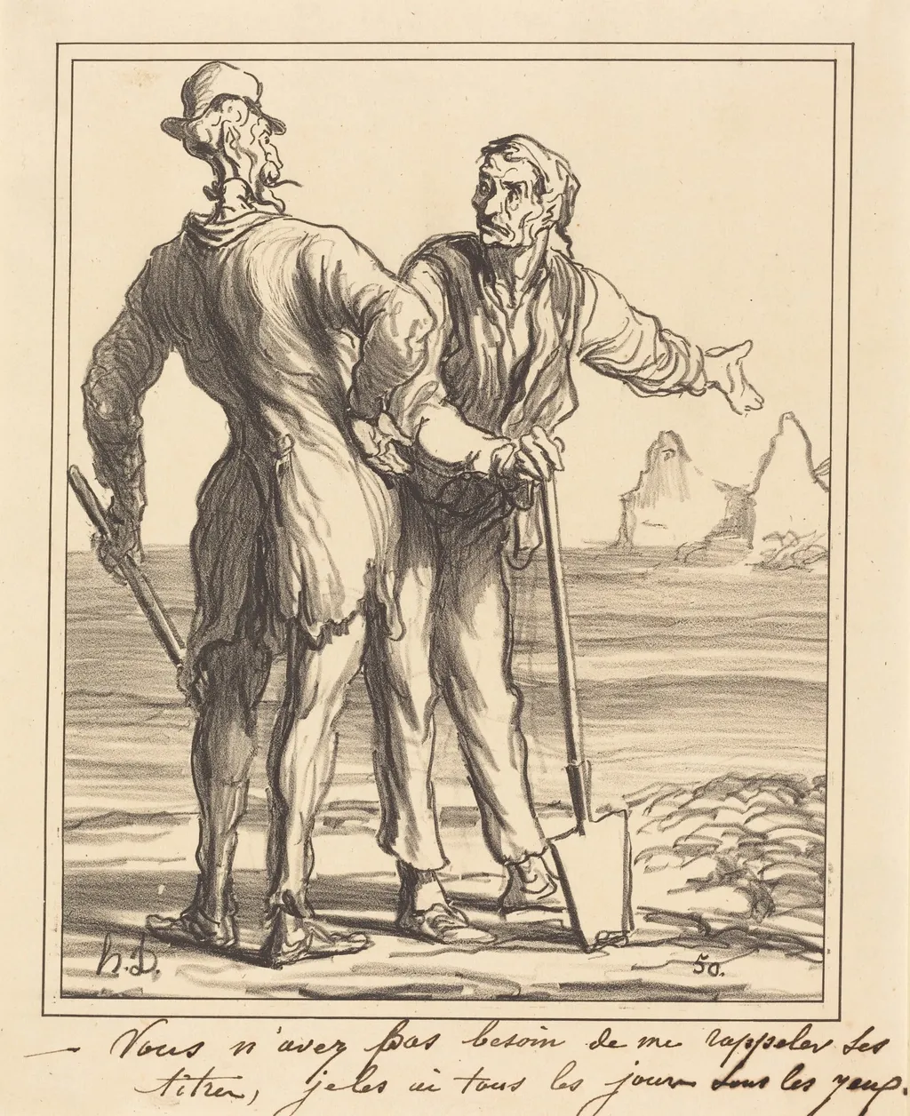 Vous n'avez pas besoin de me rappeler ses titres..., by Honoré Daumier, ink, 1871