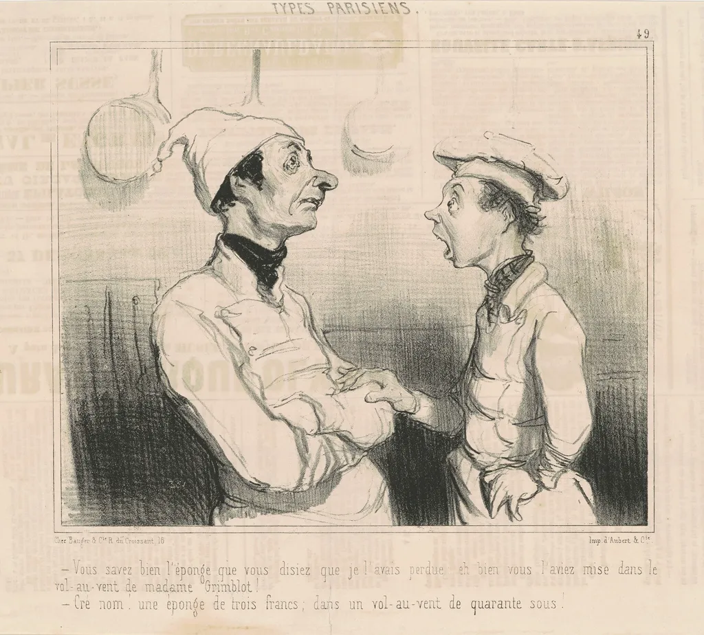 Vous savez bien l'éponge que vous disiez..., by Honoré Daumier, ink, 1842