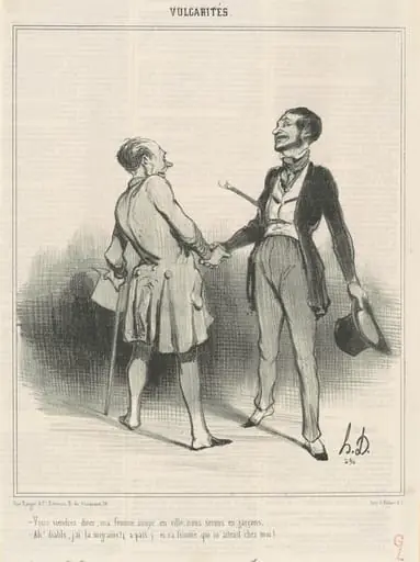 Vous viendrez diner, ma femme soupe en ville ..., by Honoré Daumier